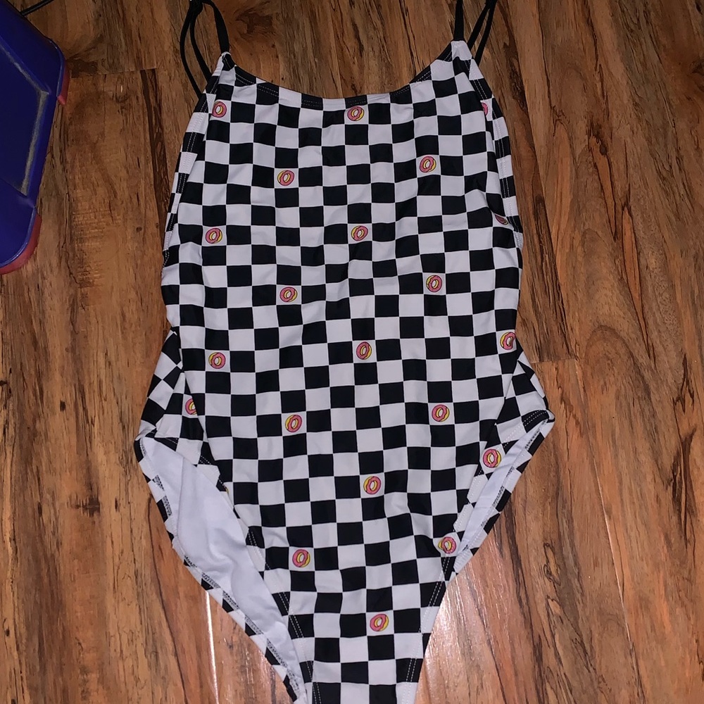 Checker odd future low back swim onesie